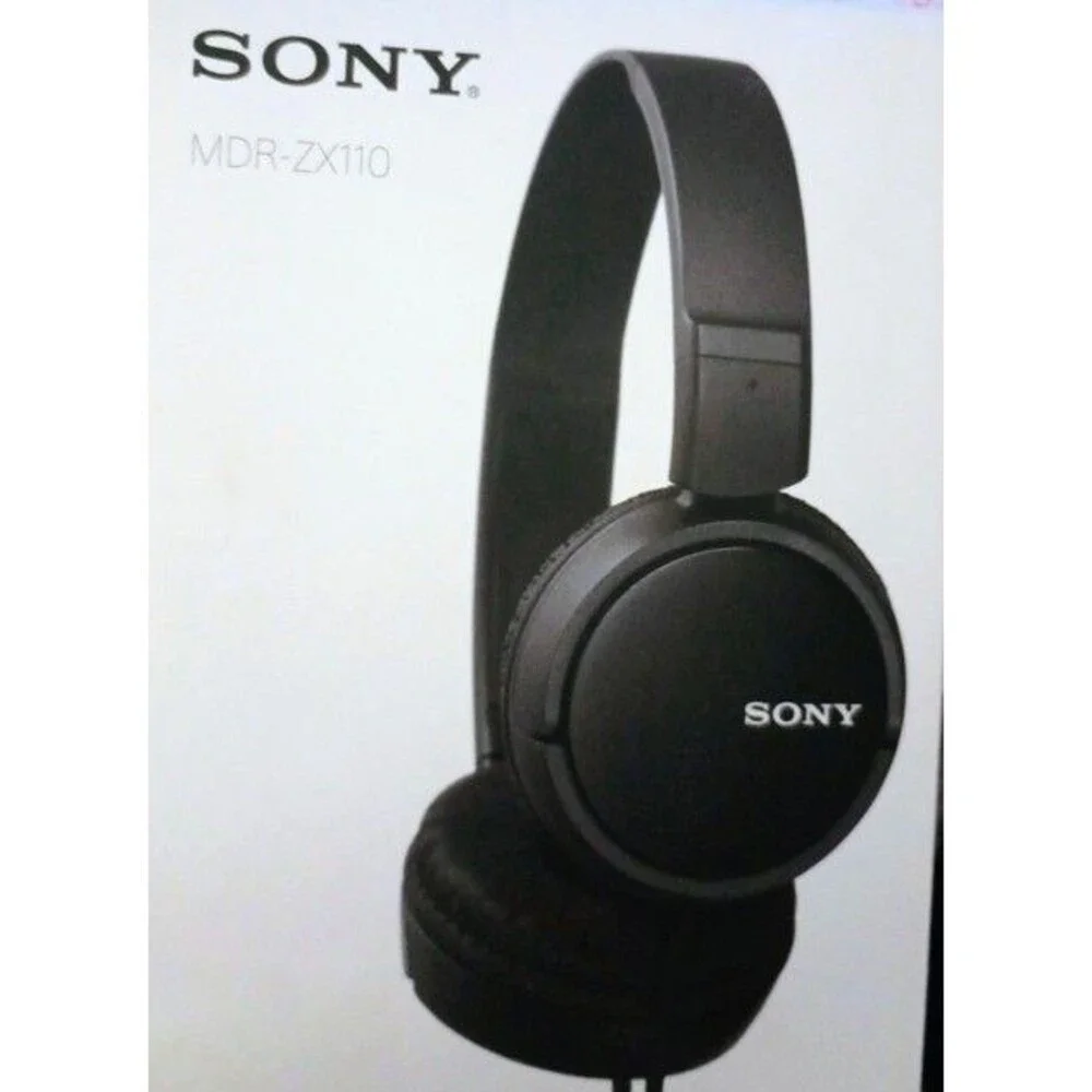 Sony MDR-ZX110 Black Wired 3.5mm Headphones 30mm Drivers. NEW In Box (P0062B6)